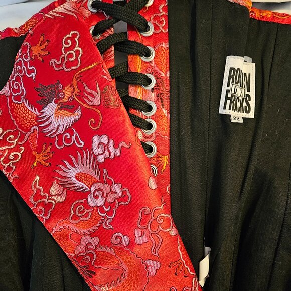 NEW VINTAGE XS Dangerous Liaison TIGHT LACING Corset RED Dragon - Picture 5 of 14